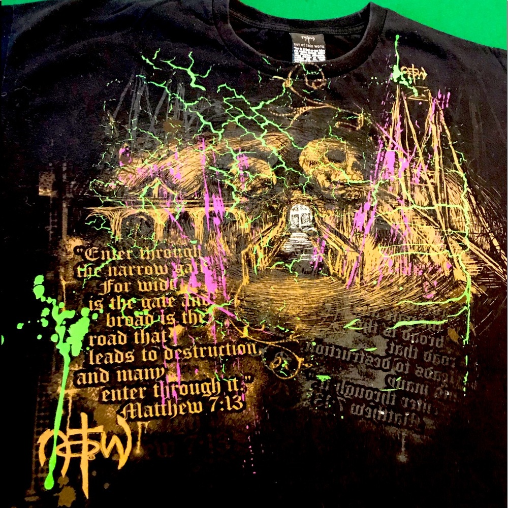 Not Of This World Men's Christian T-Shirt 2X Black